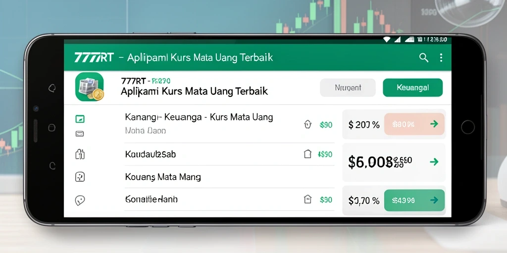 Antarmuka aplikasi 777RT menampilkan kurs mata uang secara real-time.