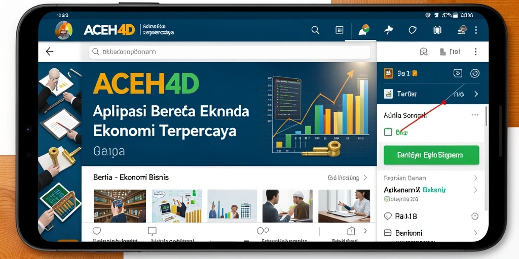 Tampilan antarmuka aplikasi berisi berita ekonomi terkini.