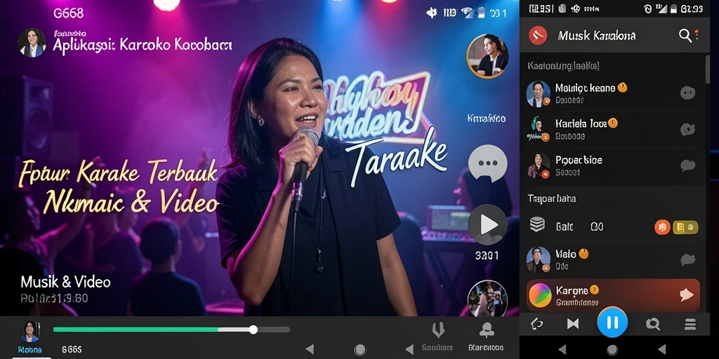 Tampilan antarmuka G668 yang menarik dan mudah digunakan untuk karaoke.