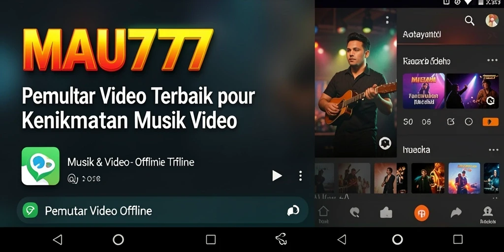 Antarmuka aplikasi MAU777 untuk Pemutar Video Offline yang sederhana dan fungsional.