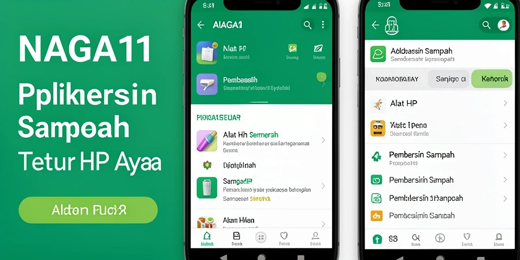 Antarmuka bersih dan sederhana dari aplikasi NAGA11 Pembersih Sampah.