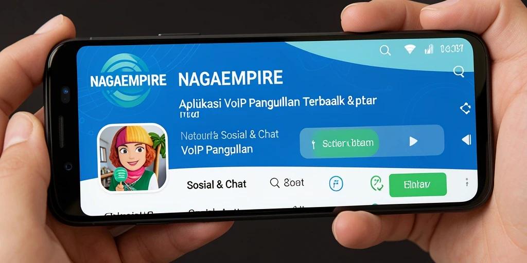 Tampilan antarmuka NAGAEMPIRE saat melakukan VoIP Panggilan.