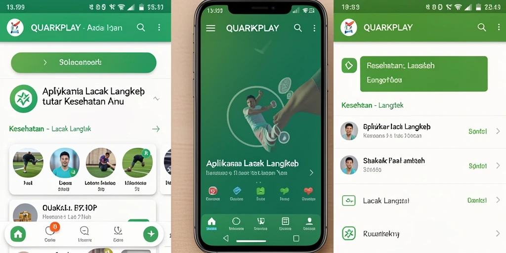 Antarmuka QUARKPLAY menampilkan statistik langkah harian dengan jelas.