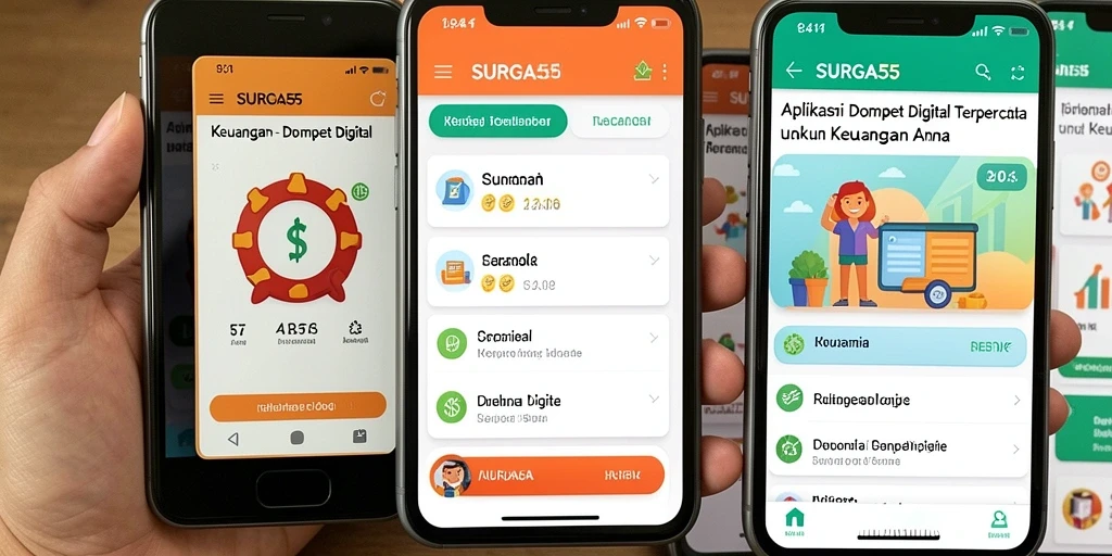 Tampilan antarmuka SURGA55 yang bersih dan fungsional untuk Dompet Digital.