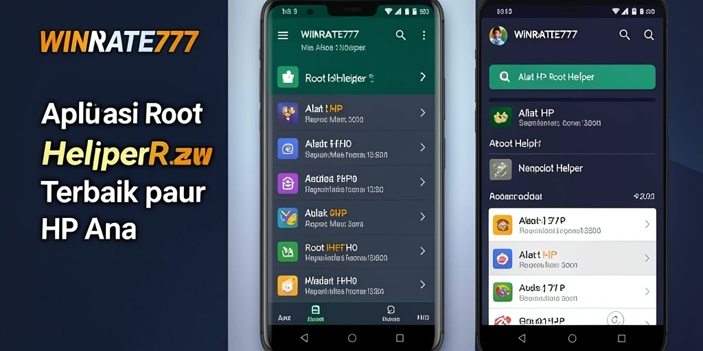 Screenshot utama WINRATE777 yang menunjukkan kemudahan penggunaan antarmuka Root Helper.
